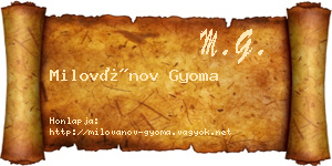Milovánov Gyoma névjegykártya